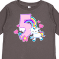 thumbnail image 4 of Inktastic I Am Five Years Old with Unicorn and Hearts Girls Long Sleeve Toddler T-Shirt, 4 of 5