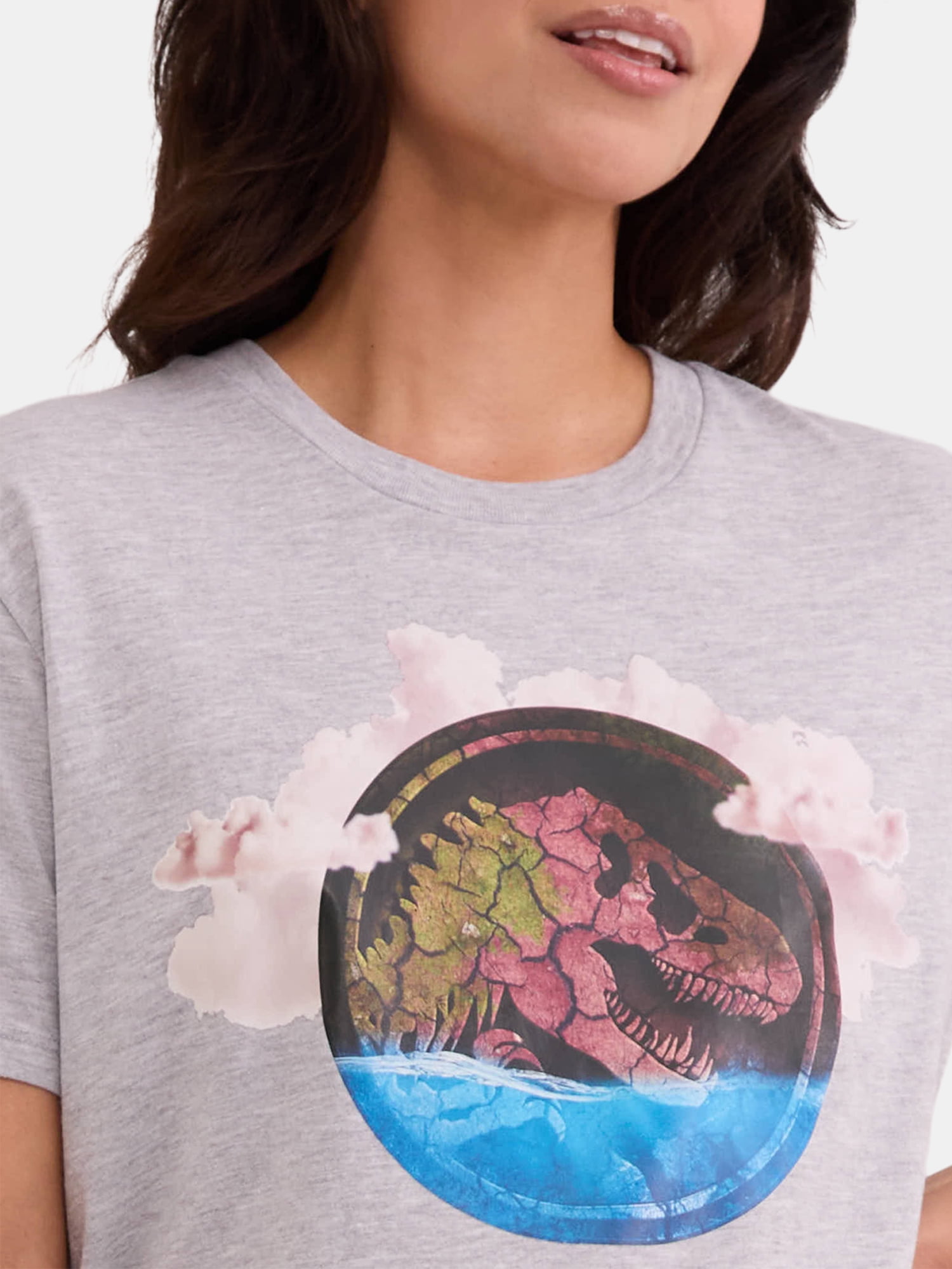 Jurassic World Rebirth Women's Graphic Tee with Short Sleeves, Sizes XXS-XXL