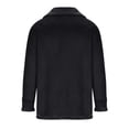 thumbnail image 4 of VSSSJ Men's Fall Winter Sheepshin Jacket Big and Tall Solid Color Button Down Long Sleeve Turndown Collar Lamb Jacket Fashion Mid Length Thermal Windproof Coats Black M, 4 of 5