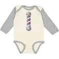 thumbnail image 3 of Inktastic Barber Barberpole Boys or Girls Long Sleeve Baby Bodysuit, 3 of 5