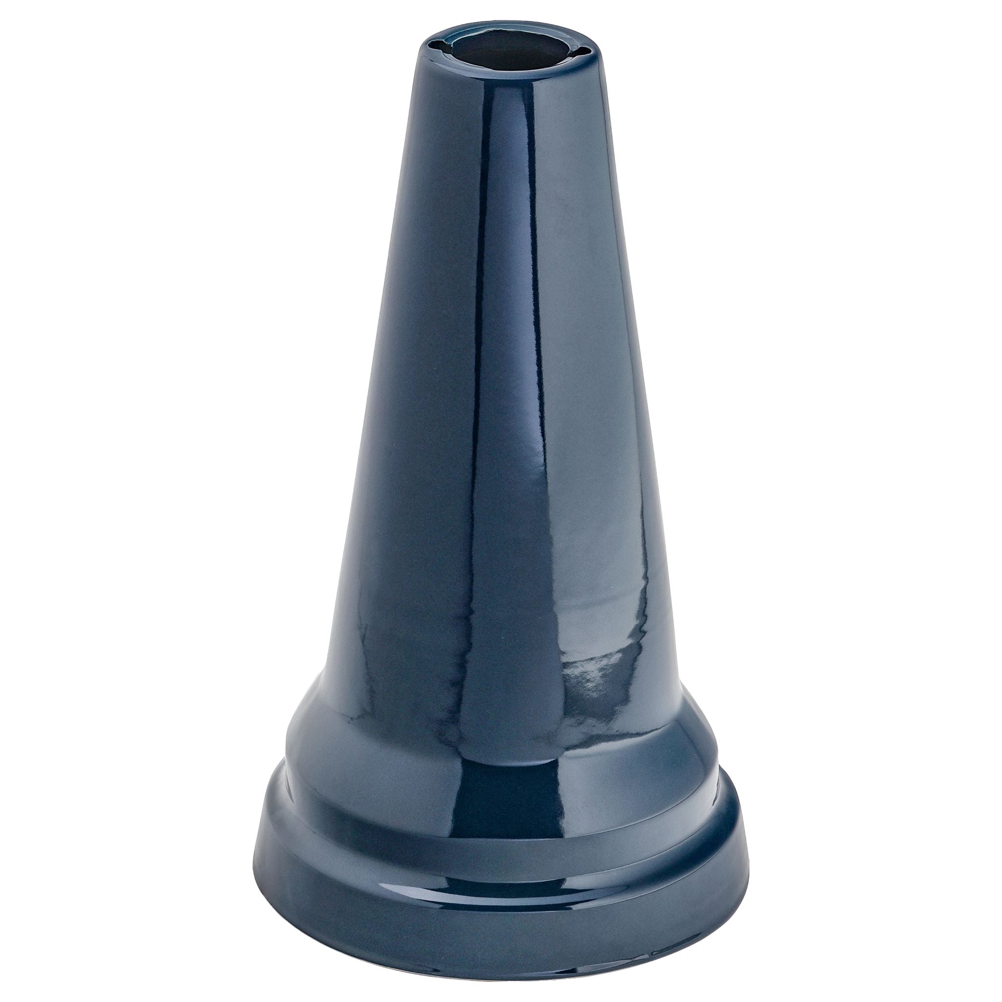 Birds Choice Ohio Stoneware Weather Resistant Ceramic Clay Pedestal Bird Bath, 22"H x 17"D, Midnight Blue