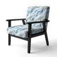 thumbnail image 3 of Designart "Winter Calm" Blue Abstract Upholstered Accent Chair - Modern Arm Chair For Living Room, 3 of 5