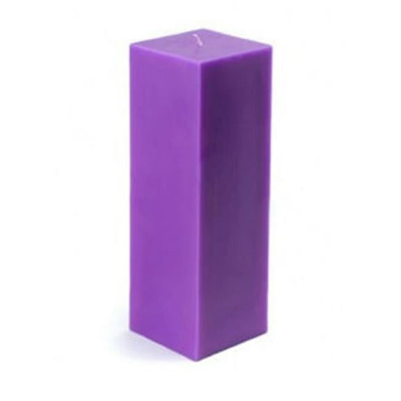 Zest Candle CPZ-159-12 3 x 9 in. Purple Square Pillar Candle -12pcs-Case - Bulk