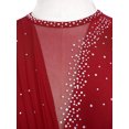 thumbnail image 6 of Yeahdor Women's Lyrical Dance Dress Rhinestone Figure Skating Dresses Sleeveless Ballet Dancewear Burgundy XXL, 6 of 7