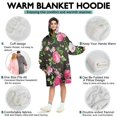 thumbnail image 5 of Wearable Oversized Blanket,Pioneer Flower Floral Print Pattern Wearable Blanket Hoodie for Adults,Cozy Hooded Blankets with Super Pockets,Super Warm Fuzzy Pullover for Women & Men, 5 of 6