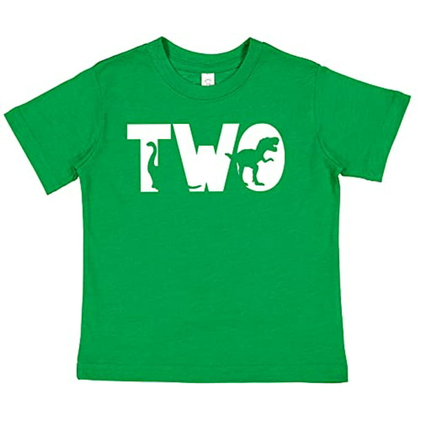 7 ate 9 Apparel 2nd Birthday Shirt for Boys Dinosaur 2 Year Old Boy Birthday Boy Dino Two T-Shirt Kids Gift Green Large -