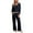 Navy, variant on sususu Airport Outfits for Women 2025,Fall Sets Trousers Suit For Comfort Sleepwear Elegant Long Sleeve Top And Pants Set Cozy Loungewear Ideal Year Round Relaxation And Restful Nights - Black