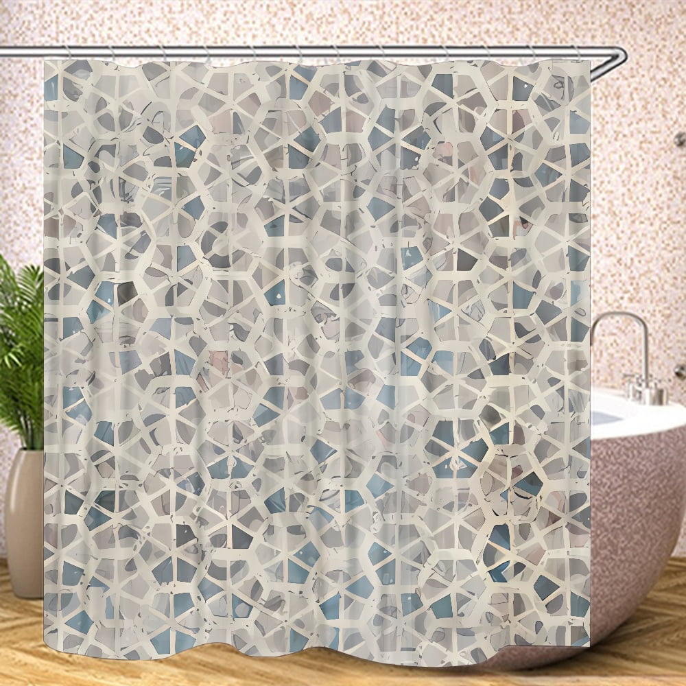 FUNOA Shower Curtain Modern Geometric Leaves Plant Basics Fabric Modern