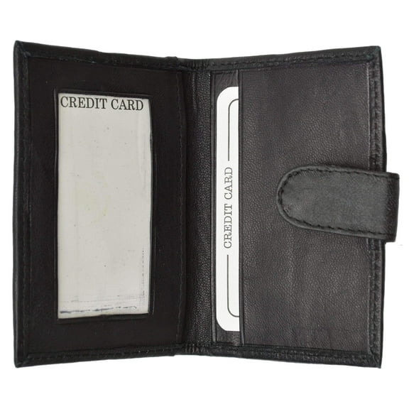 Slim Lamb Leather Credit Card ID Mini Snap Bifold Wallet Driver's License Safe 145C (C)
