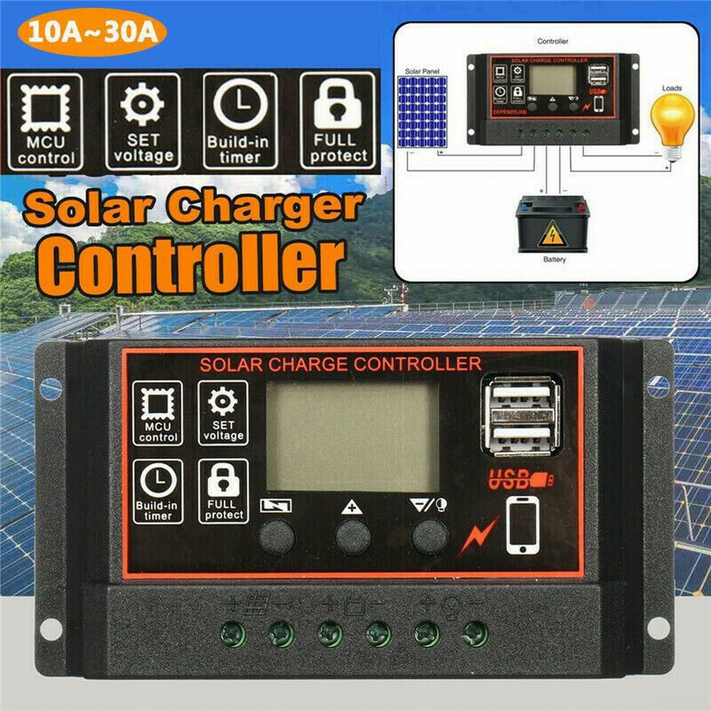 Solar Laderegler Solarregler Solar Panel Controller Regulator 12V/24V Mit 2 USB 