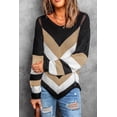 thumbnail image 4 of 1PCS color block knitted sweater-apricot, 4 of 5