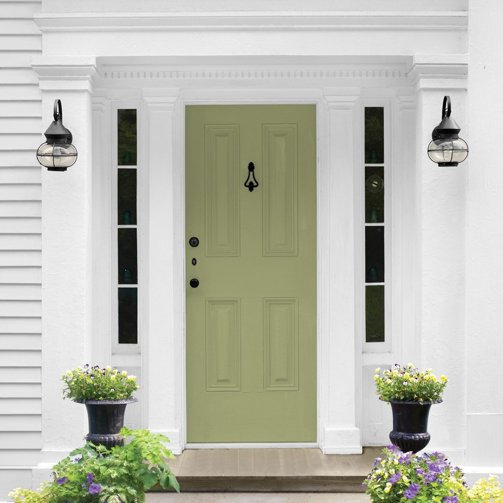 Glidden HEP Dill / Green Semi-Gloss Exterior Paint with Primer, 1 Gallon