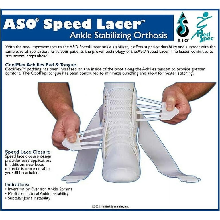 Med Spec ASO Ankle Stabilizer Orthosis, Nylon Boot, Figure-Eight