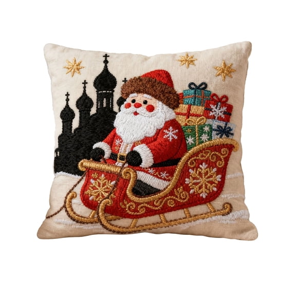 Eolstice Festive Christmas Decorative Linen Pillows Cover, Christmas Graphic Pillow Cover, Decorative Linen Cushion for Bedroom Decor, Party Supplies, Gift Idea(B)