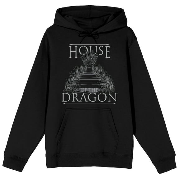House of the Dragon Throne Logo Men's Black Sweatshirt-Small