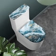 thumbnail image 2 of HELLHERO Golden Blue Textured Marble Toilet Lid Cover Set Fits All Toilet Shapes Toilet Seat Covers Set & 2 Piece for Household Easy to Install Adjustable, 2 of 4