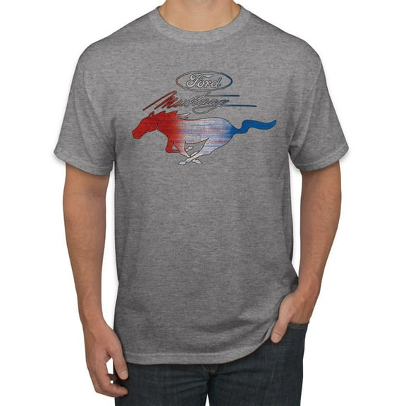 Wild Bobby, Classic Ford Mustang Car Logo, Cars and Trucks, Men's Graphic T-Shirt, Heather Grey, 5X-Large