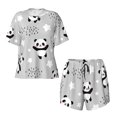 thumbnail image 5 of Wukai Pandas Print Women's Pajama Set - Short-Sleeve Top and Shorts with Elastic Waistband and Pockets for Loungewear, Yoga, and Casual Wear-Medium, 5 of 8