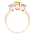 thumbnail image 4 of Clara Pucci 14K Rose Gold 1.97ct Citrine Three-Stone Ring for Women, 4 of 8
