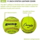 thumbnail image 5 of Champion Sports - Pelotas de softbol de piel sintética de 11.0 in, núcleo de corcho, compresión media, aprobado por la NFHS, costuras elevadas, amarillo óptico, paquete de 12, 5 of 8