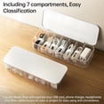 thumbnail image 4 of Cable Management Box with Lid , 7 Compartment Cord Organizer with 7 Wire Ties, Desktop Cable Storage Box for Office & Home Accessories, Neat Wire Hider for Computer Desk, TV Stand, Charger Cables, 4 of 7
