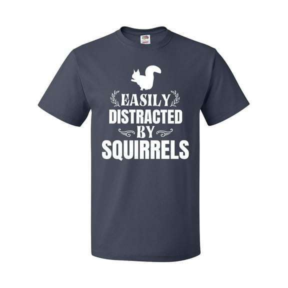 Inktastic Easily Distracted by Squirrels T-Shirt