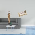 thumbnail image 2 of Figura escultórica de una mujer tribal africana con un sofá de madera en miniatura. Mueble de simulación artesanal para dormitorio, mesa y decoración, 2 of 8