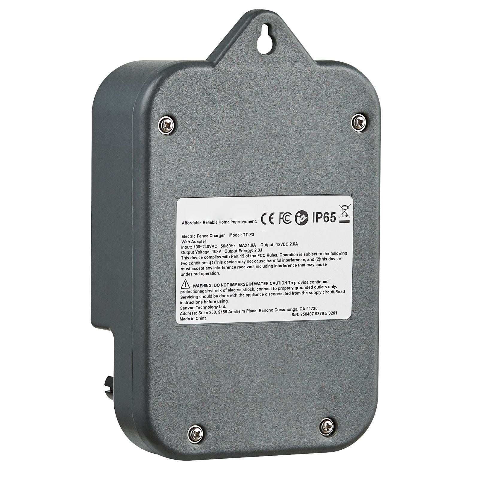 Electric Fence Charger, 2 Joule 10kV Output, Supports AC/DC/Solar Power, IP65 Waterproof, -40°F to 131°F, 1-3 km Range for Livestock and Wildlife Protection