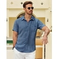 thumbnail image 3 of COOFANDY Mens Button Down Short Sleeve Shirt Casual Shirts Summer Beach Textured Shirts with Pocket, 3 of 6