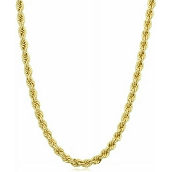 14K Solid Yellow Gold 3mm Diamond Cut Rope Chain with Lobster Claw 8" 16" 18" 20" 22" 24" 30" For Men & Women