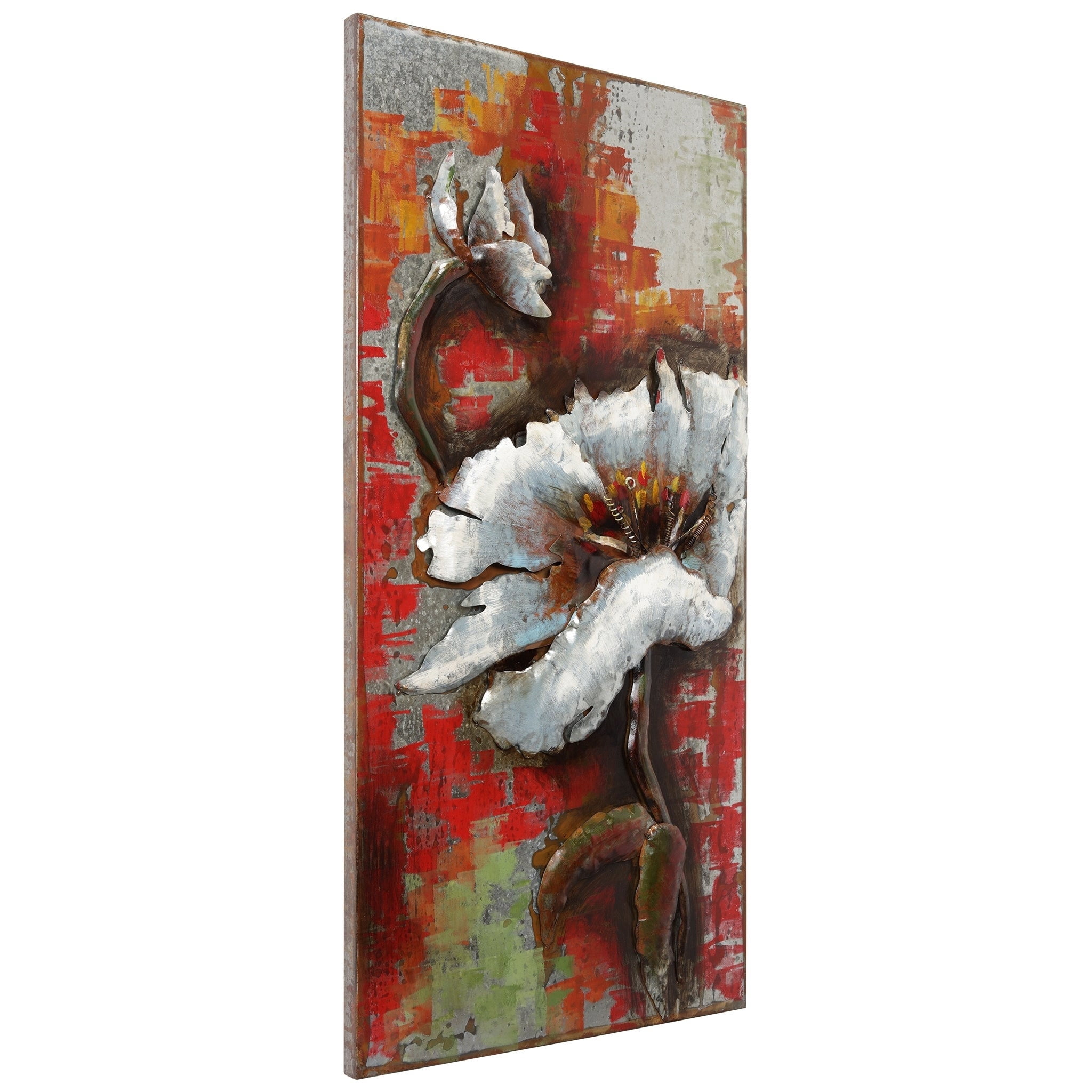 Empire Art "Garden Rose 2" Mixed Media Iron Hand Painted Dimensional Wall Décor