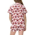 thumbnail image 4 of Jamsmile Toddler Girls Pajamas Short Sleeve Butterfly Print Button Down Shirts Tops + Shorts Satin Silk Sleepwear, 4 of 4