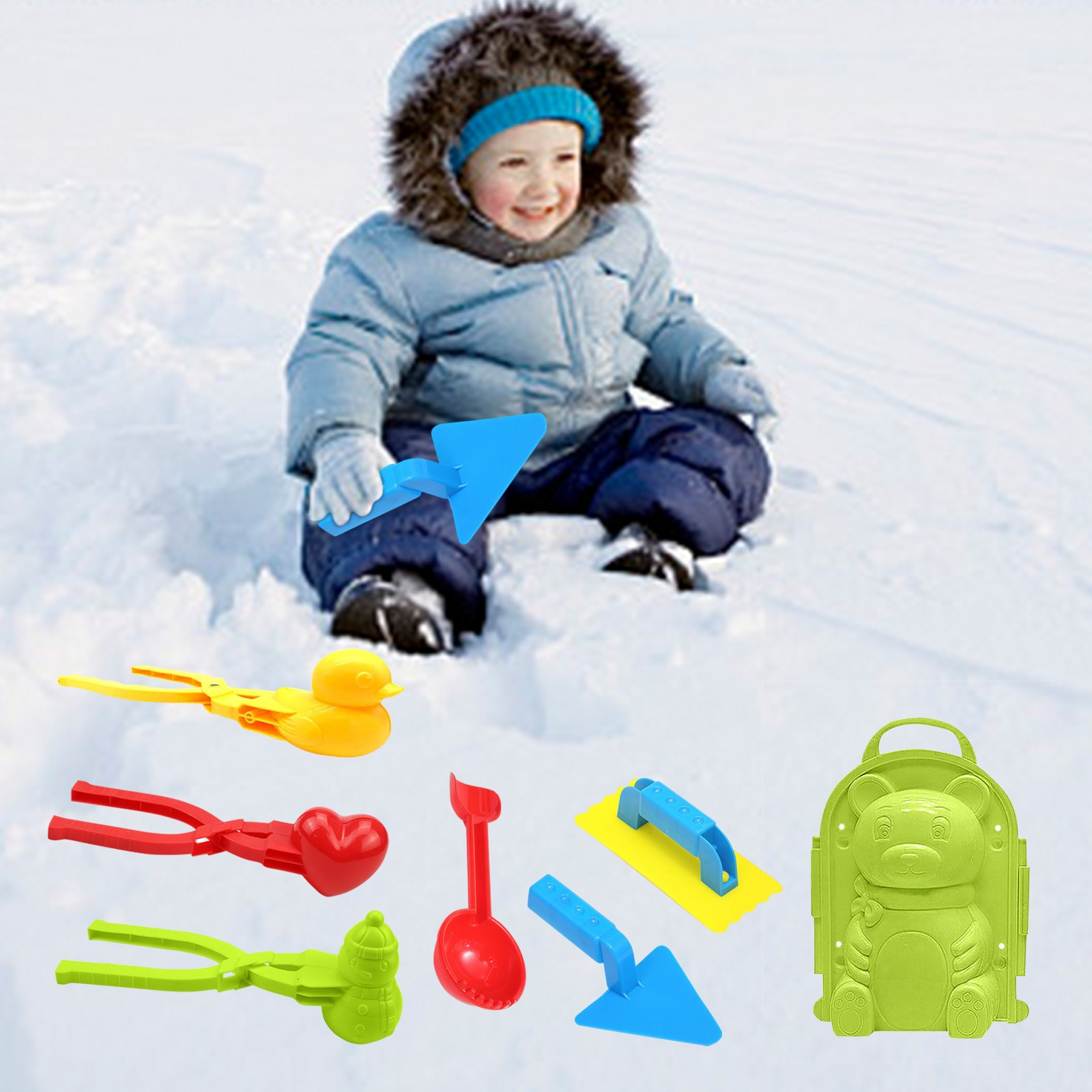 2 Pièces En Forme de Coeur Boule de Neige Fabricant Clips Enfants En