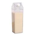 thumbnail image 2 of Clear Plastic Milk Carton Water Bottle Portable and Eco friendly for Juice Tea, 2 of 7