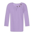 thumbnail image 5 of Mrasaso Get It Today,Women Polyester Top,Women's Fashion 3/4 Sleeved Blouse T-shirt Casual Top,Easygoing and Chic for Casual DaysPurple XL, 5 of 9