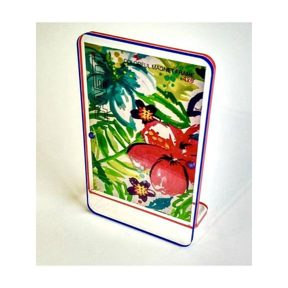 Colorful Magnet Frame by Canetti-4x6 inch Acrylic Red and Blue