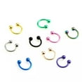 thumbnail image 2 of HOOUN 1pc Women Double Ball Stainless Steel Nose Ring Body Piercing Bone Clip Jewelry-green-6mm, 2 of 7