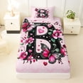 thumbnail image 3 of Erosebridal Girls Monogrammed B Twin Sheet Sets, Princess Floral Bedding, 3 Pieces, 3 of 5