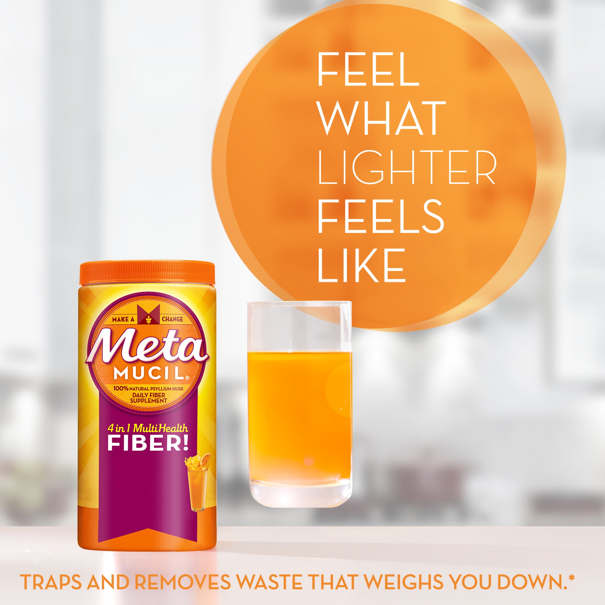 Metamucil, Sugar-Free, 4-in-1 Fiber for Digestive Health, 260 tsps