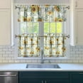 thumbnail image 3 of Kitchen Curtains 24 Inch Short - 3 Panel Set, Boho Sunflower Butterfly Floral Print, Rod Pocket Window Curtain for Rustic Farmhouse, Country Vintage Summer Decor, Easy Wash, 3 of 6