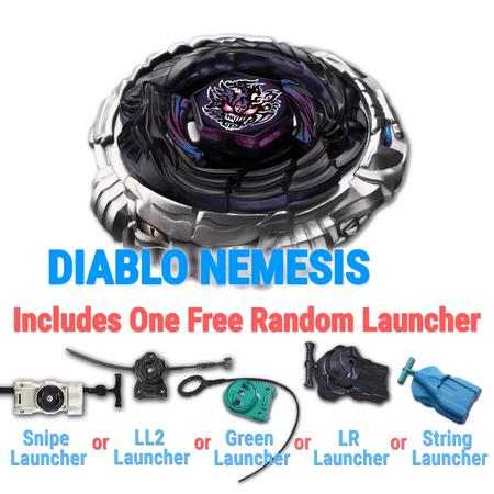Gyro Diablo Nemesis X:D BB-122 Metal 4D High Performance Generic Battling Top Game with Launcher Game Complete Set Game Toys from Metal Fury, Metal Fusion, Metal Masters (Top Best Launcher For Android)