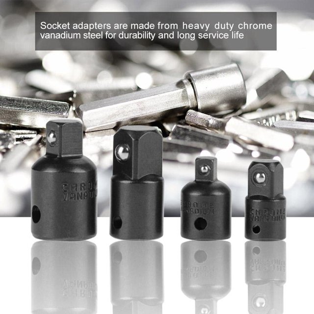 4pcs Chrome Vanadium/Impact Socket Adapter and Reducer Set