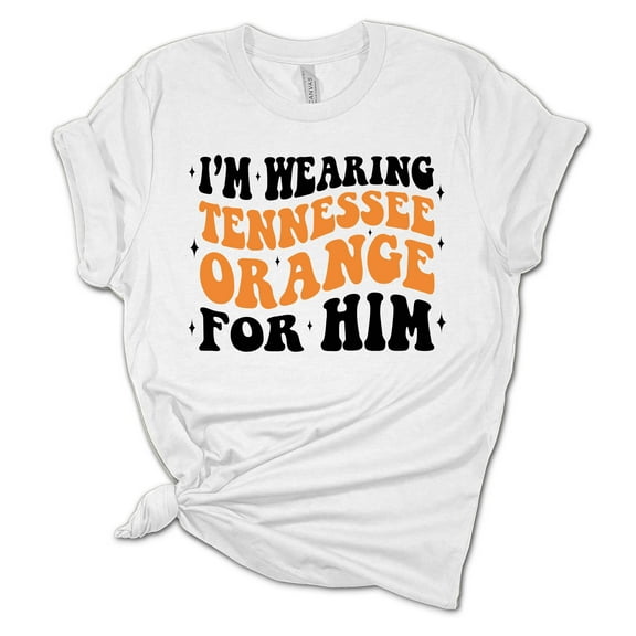 Womens Tennessee Tshirt Football Wearing Tennessee Orange For HIm TN Short Sleeve T-shirt Graphic Tee-White-medium
