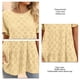 thumbnail image 5 of Camiseta de mujer con cuello redondo, manga corta con volantes, Color puro, holgada, elegante, Jersey de verano, 5 of 6