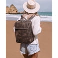 thumbnail image 5 of 15.6-inch PU leather men's and women's laptop backpacks, business and leisure backpacks, travel bags, 5 of 6