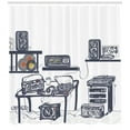 thumbnail image 3 of Ambesonne Modern Shower Curtain, Music Devices Turntable, 69"Wx75"L, Cadet Blue, 3 of 3