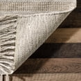 thumbnail image 4 of nuLOOM Nicky Contemporary Striped Wool Tassel Area Rug, 6' x 9', Beige, 4 of 9