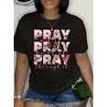 thumbnail image 1 of T-Shirt Chic pour Femmes - Col Rond Décontracté, Manches Courtes avec Imprimé Lettre, Mélange de Polyester Extensible, Lavable en Machine - Parfait pour le Printemps/été/automne pour Adultes, Hommes, Femmes, Adolescents, Adolescents, 1 of 8