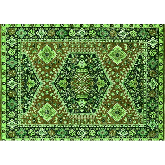 Ahgly Company Indoor Rectangle Persian Green Traditional Area Rugs, 8' x 10'