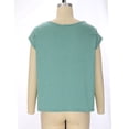 thumbnail image 4 of TIHLMK Womens Shirts Green Womens Casual Loose Soft Cap Sleeve Solid Color T-Shirt Blouse Tops Gift for Womens Tops, 4 of 9